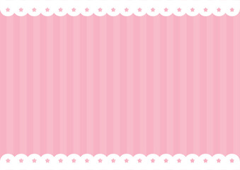 星柄のスカラップレース・もこもこのラインのフレームのイラスト　Star Scalloped Lace and Monochrome Top Bottom Frame Background Vector