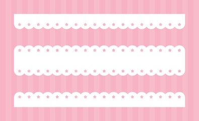 星柄のスカラップレース・もこもこのライン　 Star Scalloped Lace Band Vector