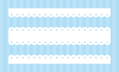 星柄のスカラップレース・もこもこのライン　 Star Scalloped Lace Band Vector