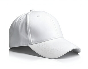 Fototapeta premium Plain white baseball cap on a white background (1)