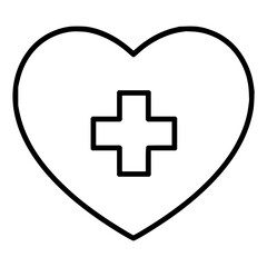 Obraz premium Vector illustration of a heart with a medical cross, symbolizing health, wellness, and care, perfect for healthcare and medical themes
