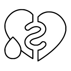 Fototapeta premium Vector illustration depicting a broken heart with a dollar sign fracture and a teardrop, symbolizing financial struggles, emotional distress, and the profound cost of economic hardship