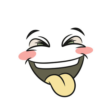 Cartoon Face with Tongue Out.