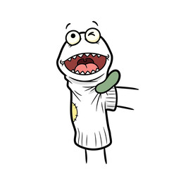 Angry Shark Wearing Sweater Cartoon.