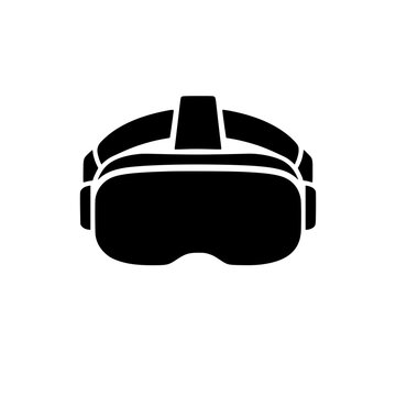 Virtual reality headset with sleek design and head strap visible