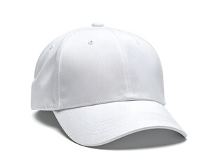 Fototapeta premium A crisp, clean, plain white baseball cap on a white background