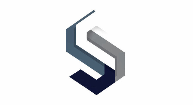 3D Abstract Letter S Design Element.