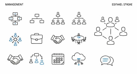 Fototapeta premium Collection of Simple Business Management Icons.