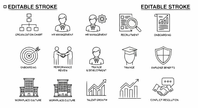 Collection of Simple Business Icons Set.