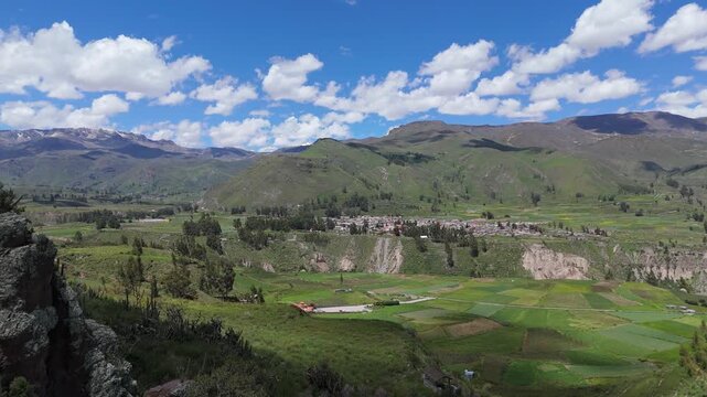 Aerial Drone View of Lush Green Landscape in Peru
