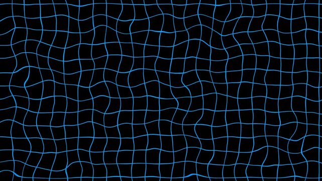 Grid line black white gird seamless pattern. Abstract grid Line, white straight lines on black background. 3d perspective grid lines loop animation retro background