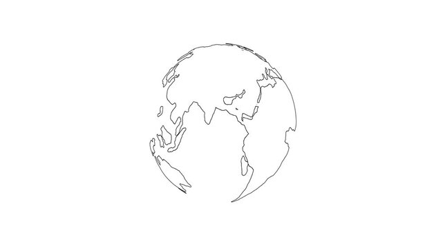 spinning globe transparent world animation.abstract gray globe planet earth