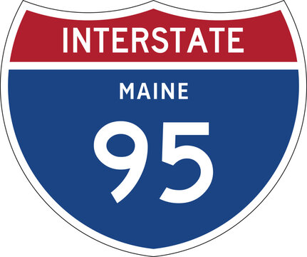Interstate 95 Maine I-95 US Interstate Highway Route Shield Badge Vector