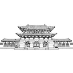 Obraz premium Gyeongbokgung Palace Seoul South Korea Landmark Icon