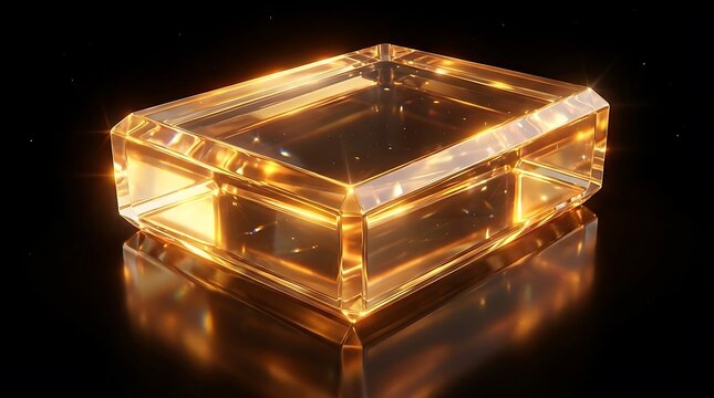 PALMI Amber Crystal Glass Box