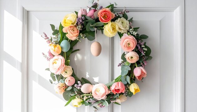 easter wreath on the door