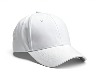 Fototapeta premium Plain white baseball cap on a white background
