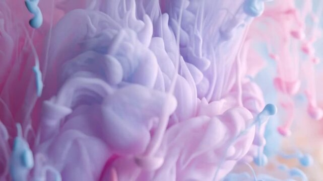 Vibrant Colored Ink Splashing in Water.