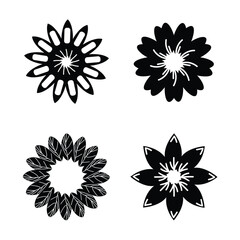 Fototapeta premium Set of colorful vector flowers and floral elements with petals and leaves in a decorative nature design