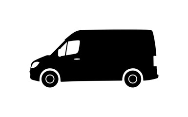 Vector black van silhouette icon