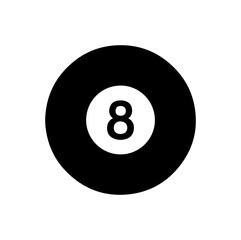 Vector black and white 8 ball icon
