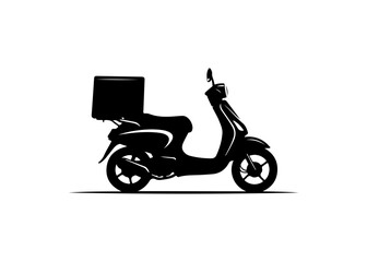 Obraz premium Vector delivery scooter icon, black silhouette
