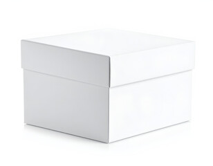 Fototapeta premium A plain white square box with a separate lid