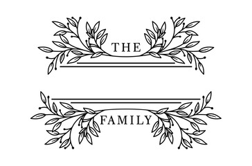 Floral wreath family name sign split monogram vector design  © Dewipuspitasari