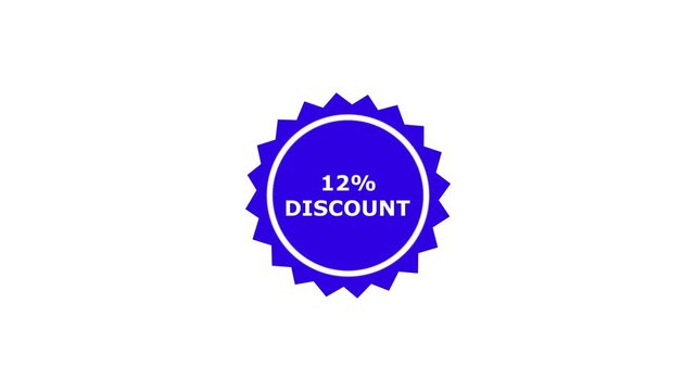 12% discount starburst badge promotional sale sticker for marketing campaigns, 12% Off Discount off promotion for seasonal discount offer sale.