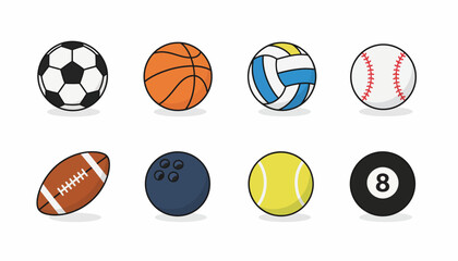 Obraz premium sports ball icon set