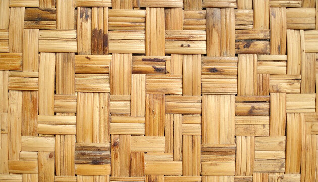 Close up of woven bamboo texture background for abstract design elements