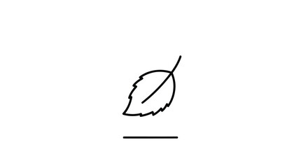 Naklejka premium Minimalist black leaf symbol icon flat design isolated on white background