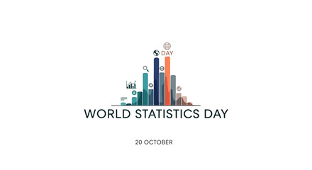 Fototapeta premium Colorful Bar Graph Illustration for Statistics Day.