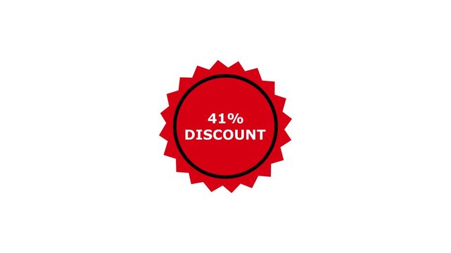 41% discount starburst badge promotional sale sticker for marketing campaigns, 41% Off Discount off promotion for seasonal discount offer sale.