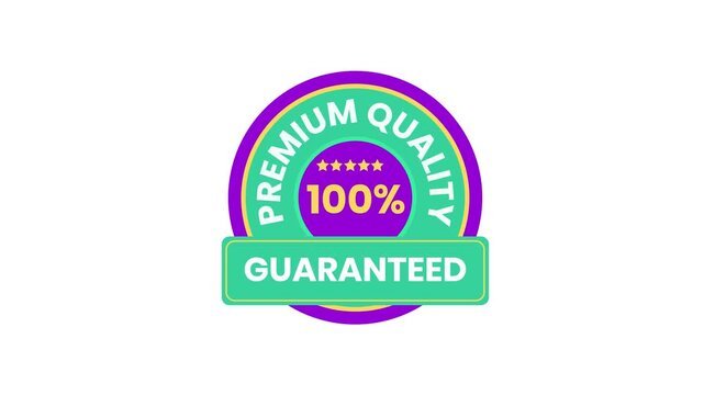 Premium quality guaranteed stamp with 100 percent rating 4k animated stock video in white color background