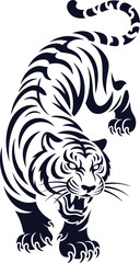 Obraz premium Tribal Tiger Tattoo Vector Illustration