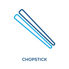 Obraz premium Chopstick Icon Outline Color Style. Vector Illustration For Graphic Design