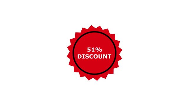 51% discount starburst badge promotional sale sticker for marketing campaigns, 51% Off Discount off promotion for seasonal discount offer sale.