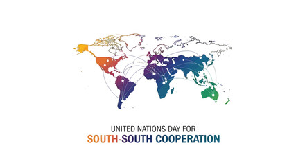 Naklejka premium World Map Highlighting South South Cooperation Regions.