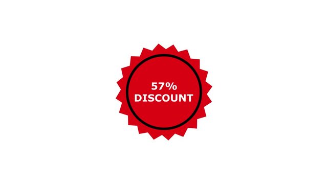 57% discount starburst badge promotional sale sticker for marketing campaigns, 57% Off Discount off promotion for seasonal discount offer sale.