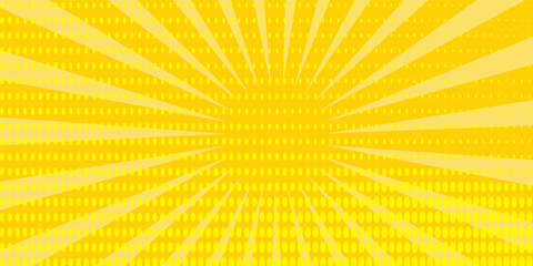 Yellow abstract background with light of sunburst. yellow starburst with halftone. sun ray retro background with flash pattern art © syifa10