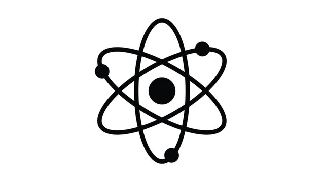 Classic depiction of an atom with protons, neutrons, and electrons orbiting the nucleus