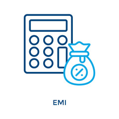 Fototapeta premium Emi Icon Outline Color Style. Vector Illustration For Graphic Design