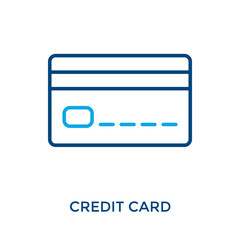 Obraz premium Credit Card Icon Outline Color Style. Vector Illustration For Graphic Design
