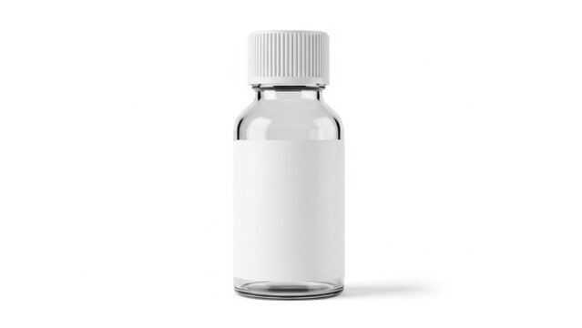 Clear glass bottle with white cap