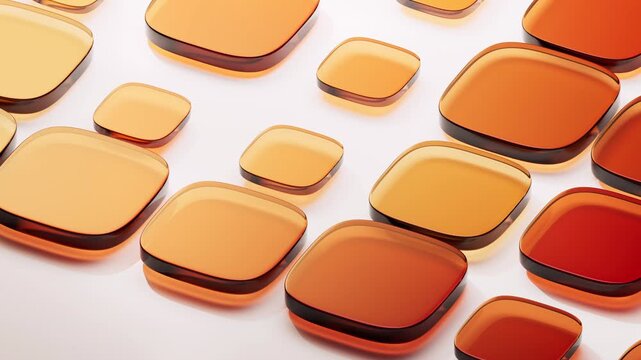 Rounded corner glass geometries background, 3d rendering.