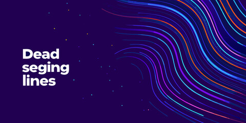 Obraz premium Abstract colorful lines and the text dead seging lines on dark purple