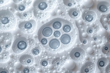 Closeup Bubbly Foamy Surface with Delicate Bubbles