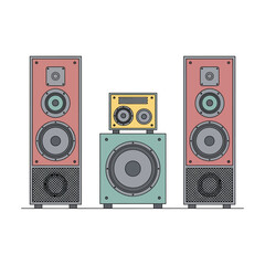 Fototapeta premium Stereo Speakers and Amplifier System.