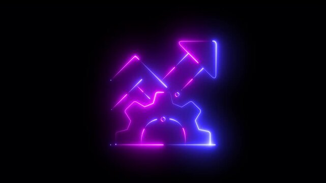 Gear with upward arrow representing process optimization and business growth settings development industry dark background. 